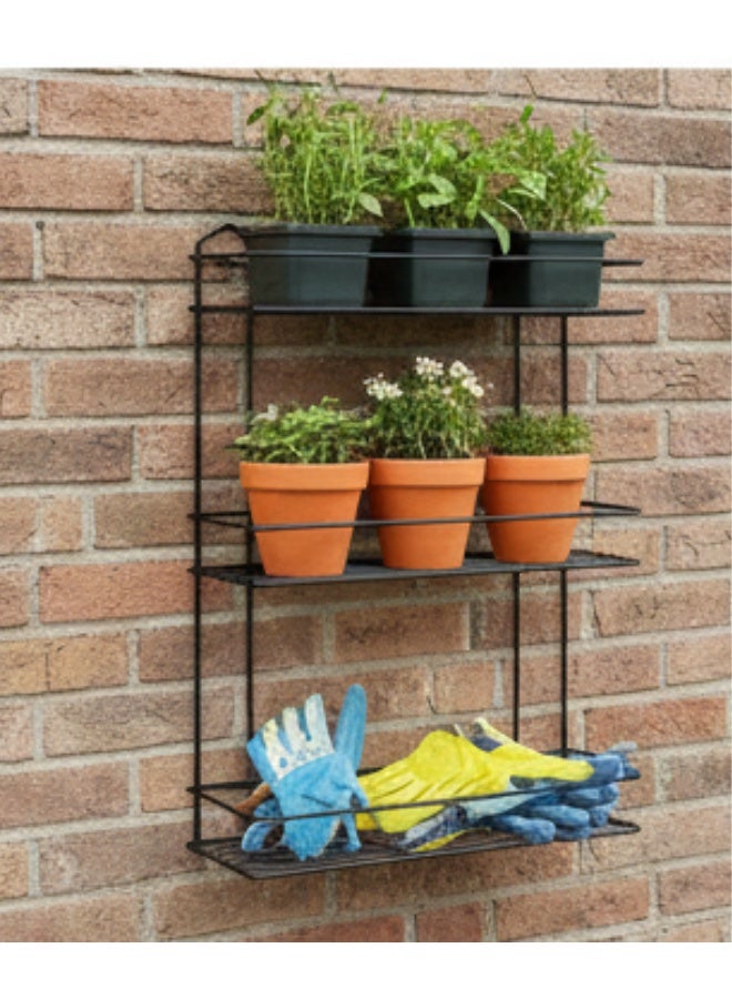 رف زاوية من الفولاذ المقاوم للصدأ للحمام والمطبخ - وحدة تخزين بثلاثة أرفف للشامبو والصابون ومستلزمات النظافة الشخصية - أسود فاخر، مقاوم للصدأ، 55 × 30 سم - Image 3